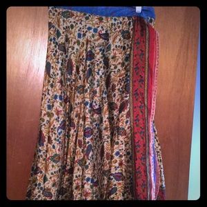 Silk (80%) Wrap Around Skirt NWOT